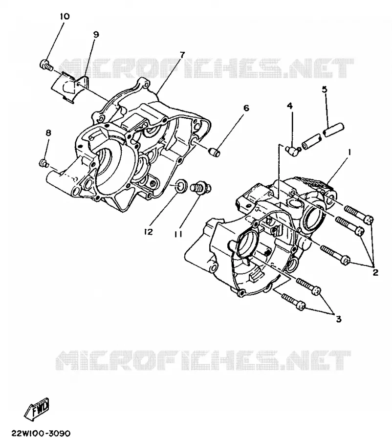 CRANKCASE Yamaha MOTO 80 1986 YZ  YZ80