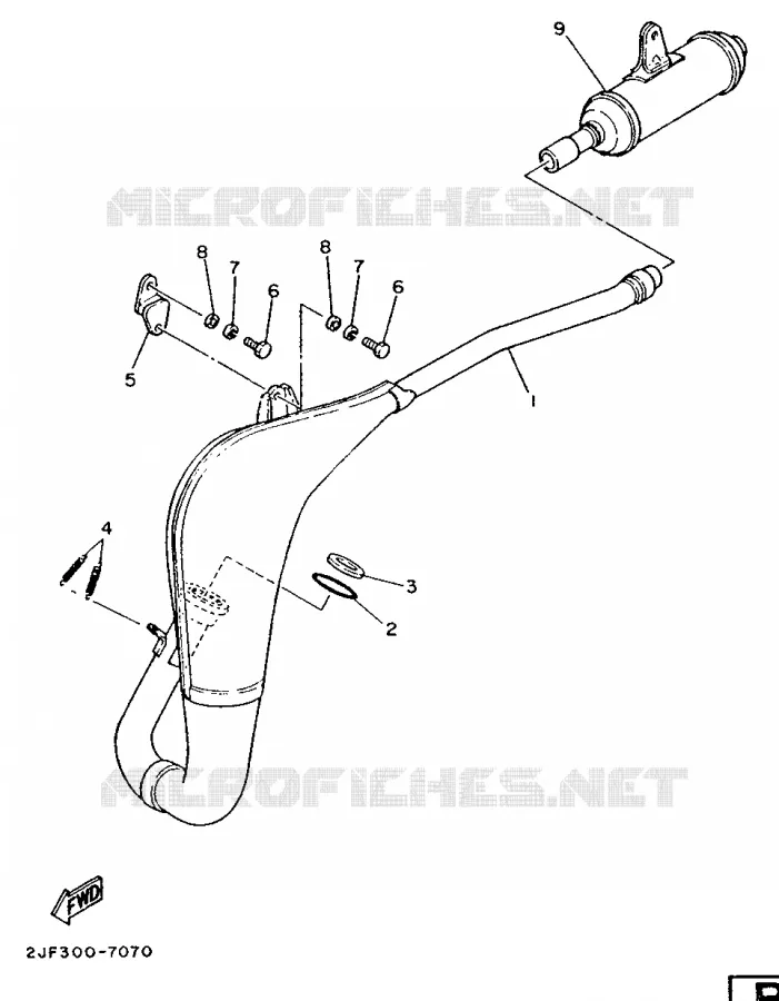 EXHAUST Yamaha MOTO 80 1987 YZ  YZ80