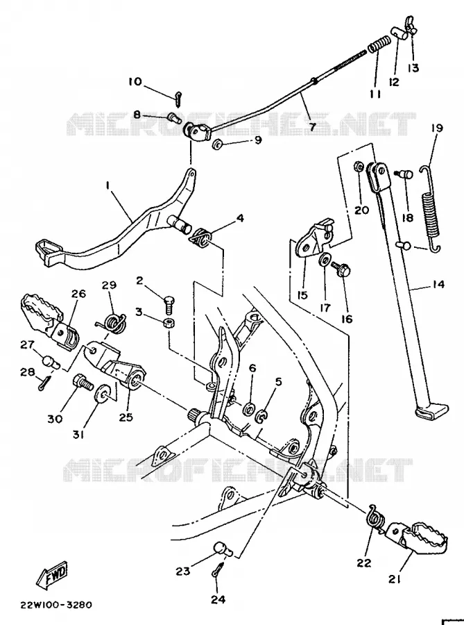 STAND / FOOTREST Yamaha MOTO 80 1989 YZ  YZ80