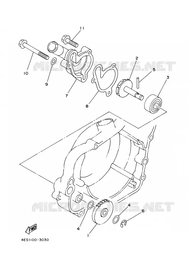 WATERPUMP / HOSES Yamaha MOTO 80 2001 YZ  YZ80