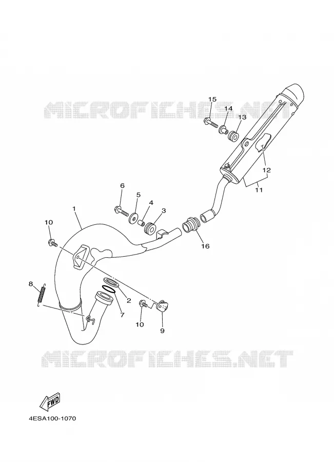 EXHAUST Yamaha MOTO 80 2001 YZ  YZ80