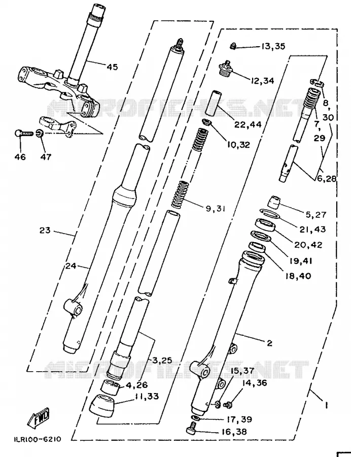 FRONT FORK Yamaha MOTO 80 1991 YZ  YZ80B