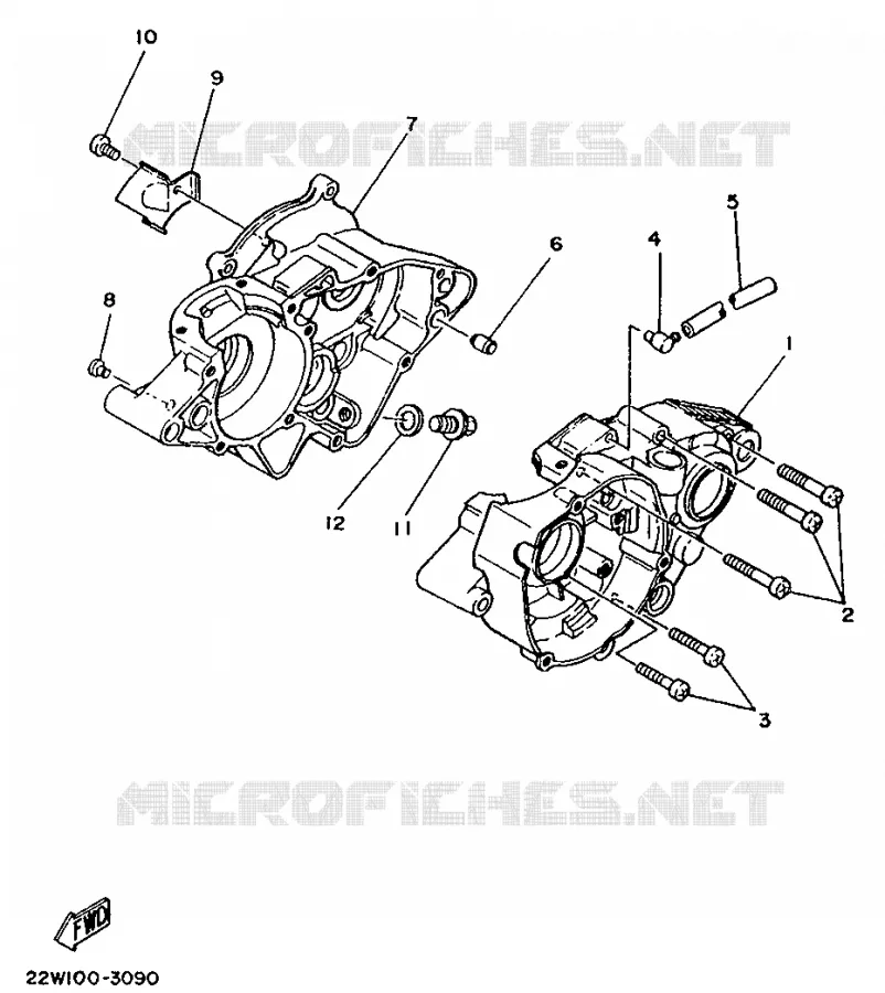 CRANKCASE Yamaha MOTO 80 1991 YZ  YZ80B