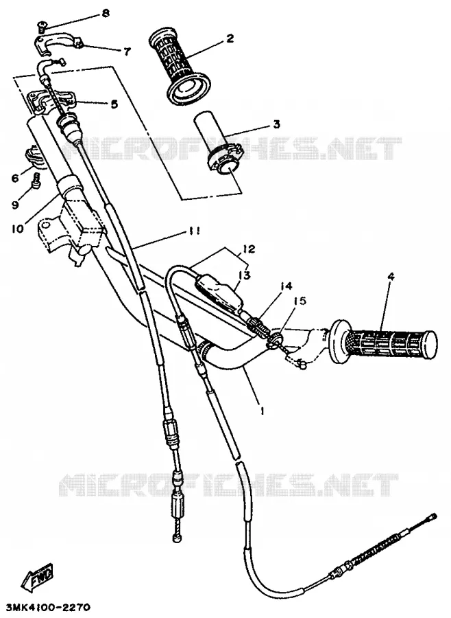 HANDLEBAR & CABLES Yamaha MOTO 80 1996 YZ  YZ80H