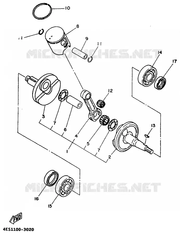 CRANKSHAFT / PISTON Yamaha MOTO 80 1998 YZ  YZ80K