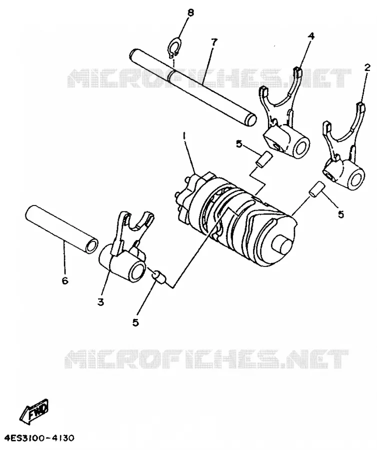 GEAR SHIFT SELECTOR DRUM / FORKS Yamaha MOTO 80 1999 YZ  YZ80L