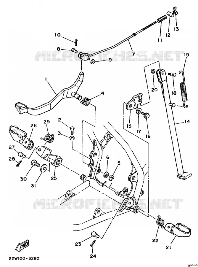 STAND / FOOTREST Yamaha MOTO 80 1991 YZ  YZ80LC