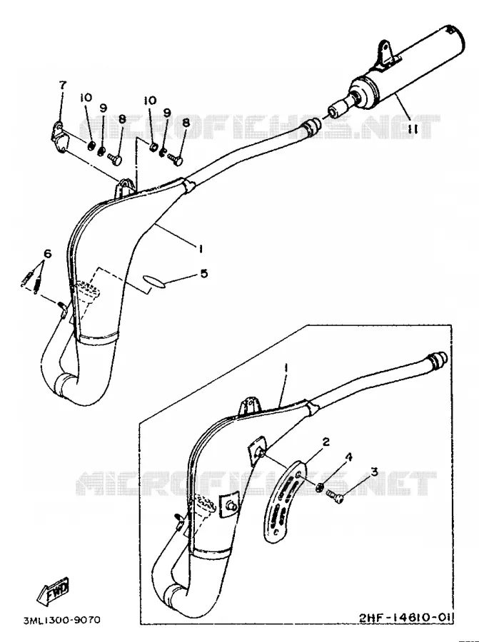 EXHAUST Yamaha MOTO 80 1991 YZ  YZ80LC
