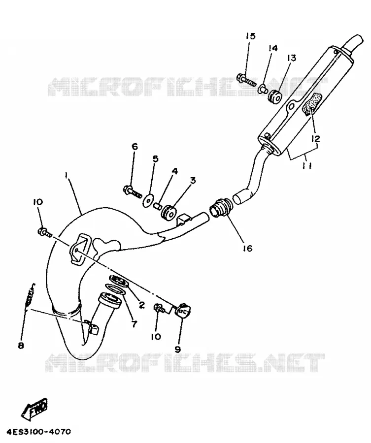 EXHAUST Yamaha MOTO 80 1997 YZ  YZ80LC