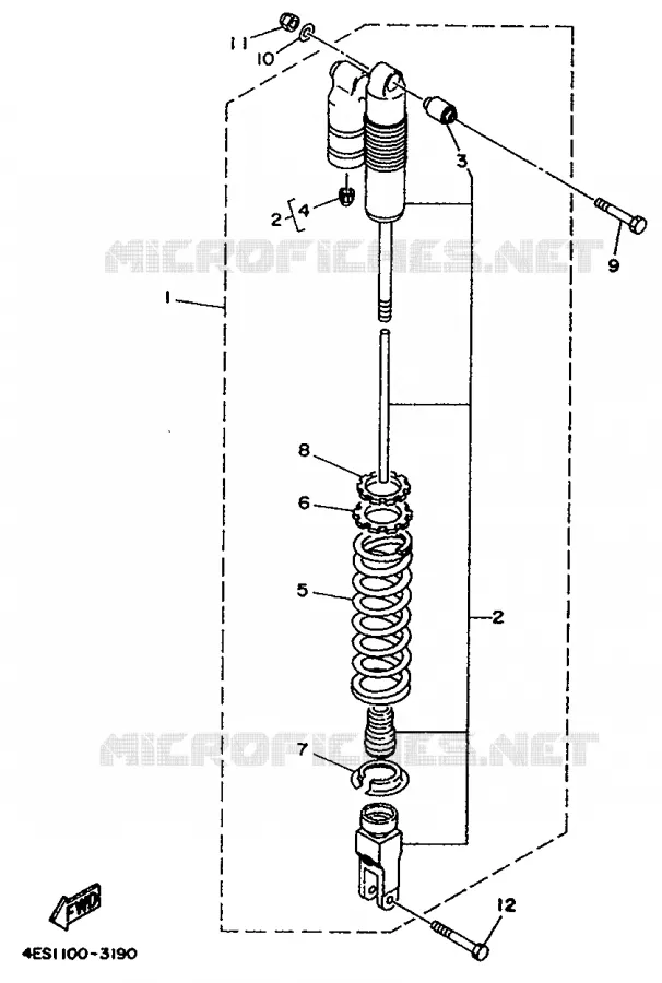 REAR SHOCK ABSORBER Yamaha MOTO 80 1997 YZ BIG WHEELS  YZ80LW