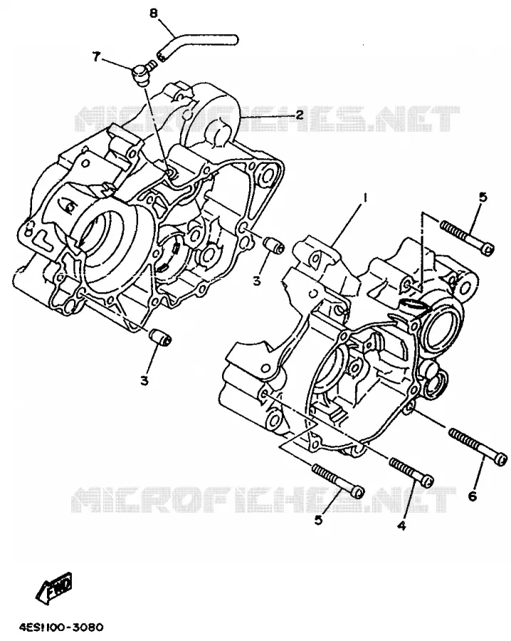 CRANKCASE Yamaha MOTO 80 1997 YZ BIG WHEELS  YZ80LW