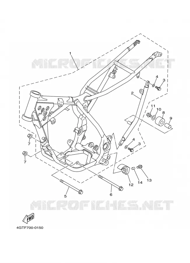 FRAME Yamaha MOTO 80 2000 YZ BIG WHEELS  YZ80LW