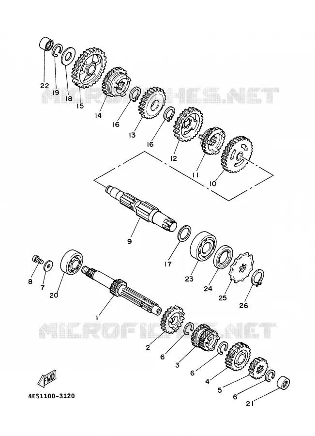 TRANSMISSION Yamaha MOTO 80 2000 YZ BIG WHEELS  YZ80LW