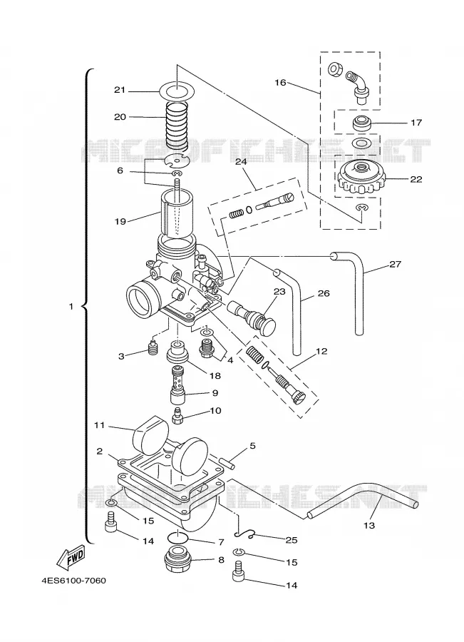 CARBURETOR Yamaha MOTO 80 2000 YZ BIG WHEELS  YZ80LW