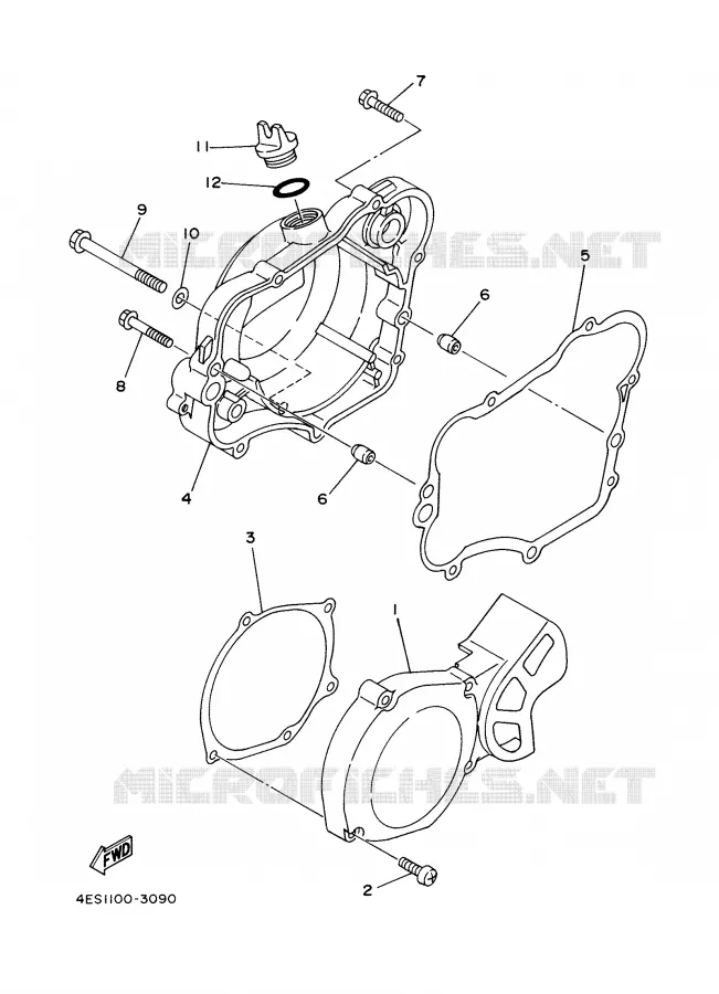 COVER - ENGINE 1 Yamaha MOTO 80 2000 YZ BIG WHEELS  YZ80LW