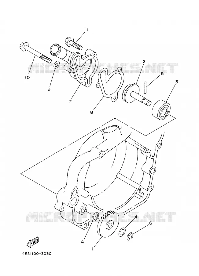 WATERPUMP / HOSES Yamaha MOTO 80 2001 YZ BIG WHEELS  YZ80LW