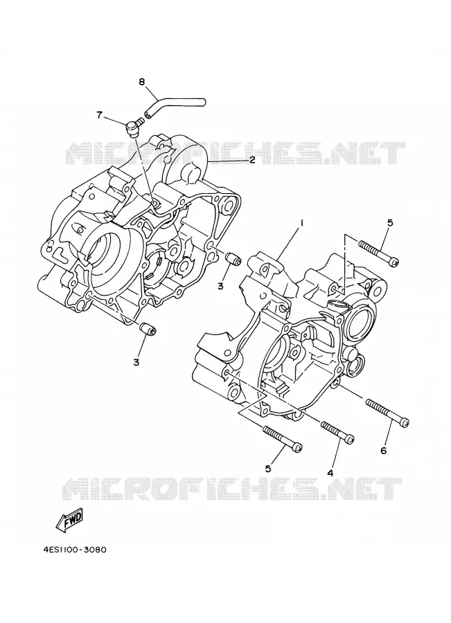 CRANKCASE Yamaha MOTO 80 2001 YZ BIG WHEELS  YZ80LW