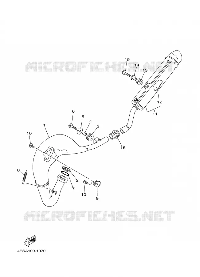 EXHAUST Yamaha MOTO 80 2001 YZ  YZ80N