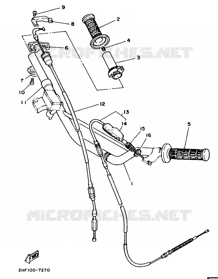 HANDLEBAR & CABLES Yamaha MOTO 80 1992 YZ  YZ80T