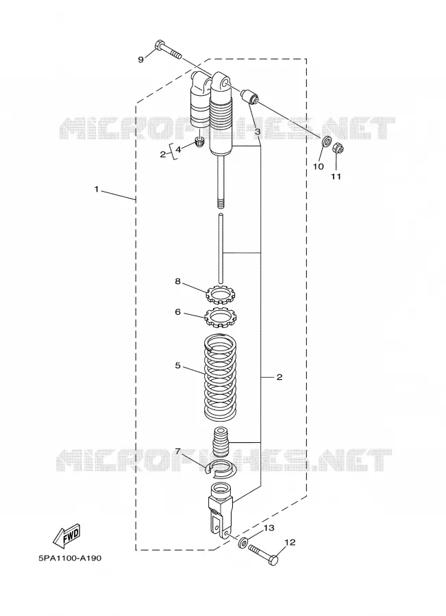 REAR SHOCK ABSORBER Yamaha MOTO 85 2003 YZ  YZ85