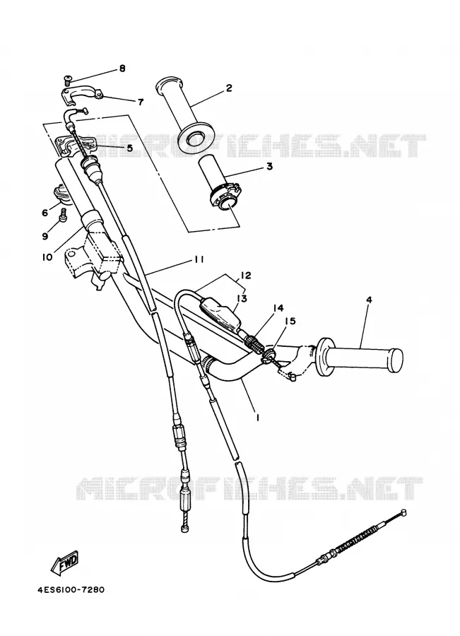 HANDLEBAR & CABLES Yamaha MOTO 85 2004 YZ  YZ85