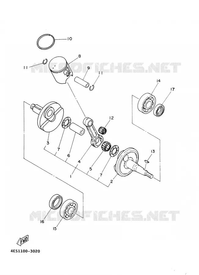 CRANKSHAFT / PISTON Yamaha MOTO 85 2005 YZ  YZ85