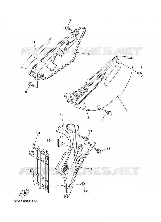 SIDE COVER Yamaha MOTO 85 2005 YZ  YZ85