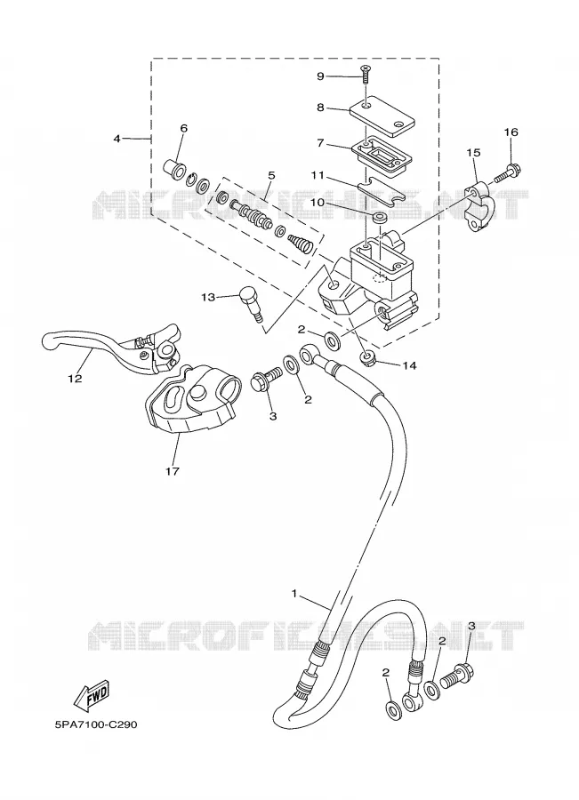 FRONT MASTER CYLINDER Yamaha MOTO 85 2006 YZ  YZ85