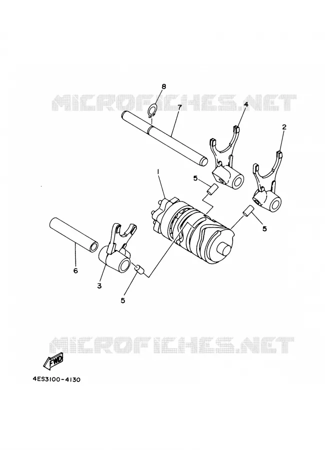 GEAR SHIFT SELECTOR DRUM / FORK Yamaha MOTO 85 2007 YZ  YZ85