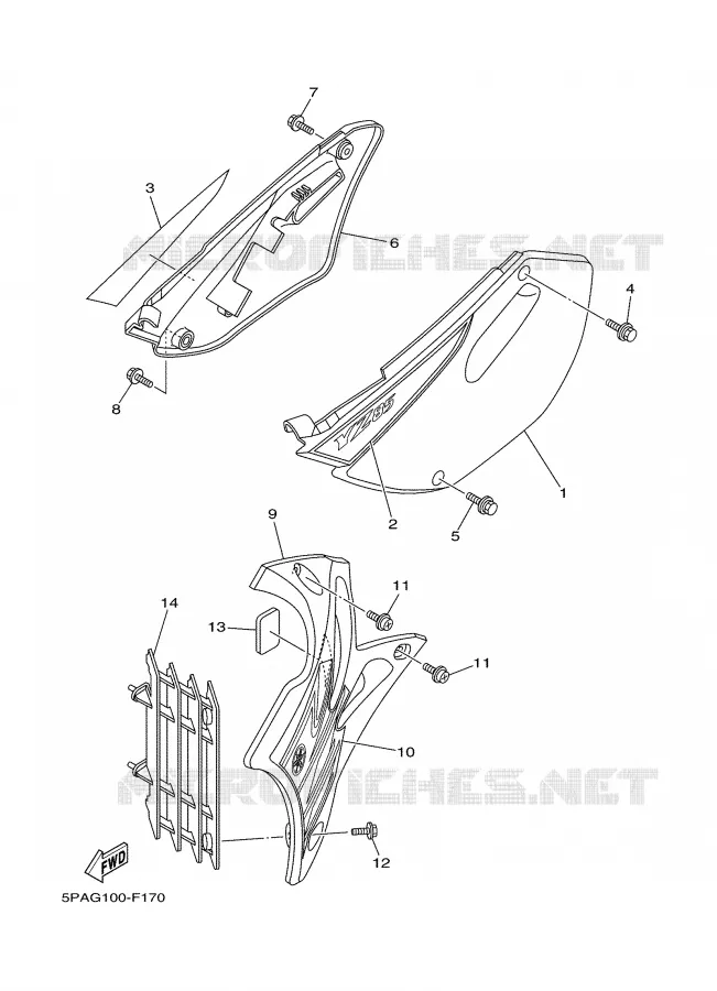 SIDE COVER Yamaha MOTO 85 2007 YZ  YZ85
