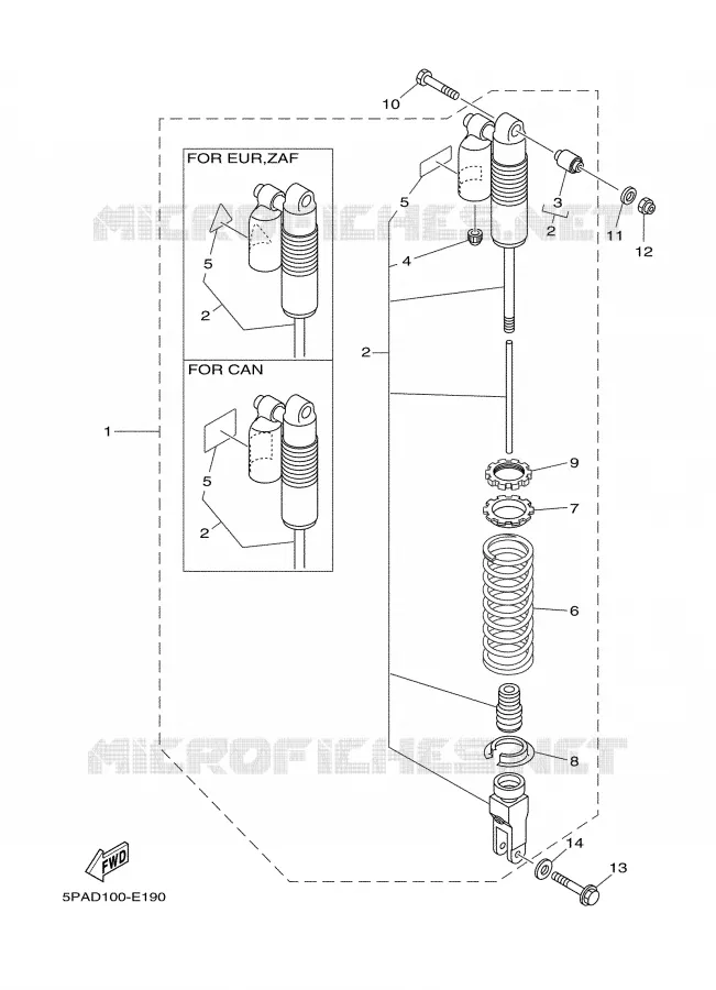 REAR SHOCK ABSORBER Yamaha MOTO 85 2007 YZ  YZ85