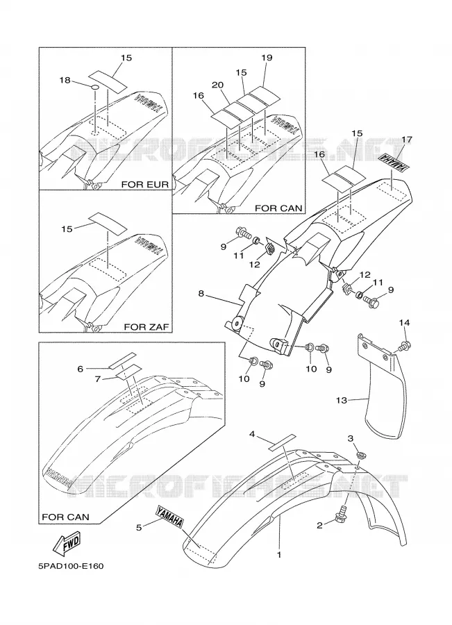 FENDER Yamaha MOTO 85 2007 YZ  YZ85