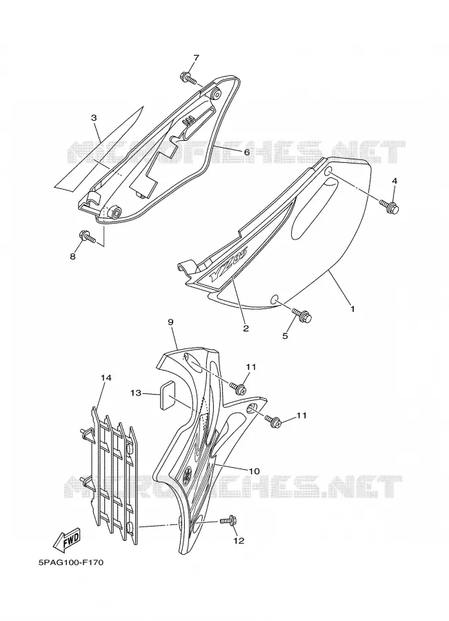 SIDE COVER Yamaha MOTO 85 2007 YZ  YZ85