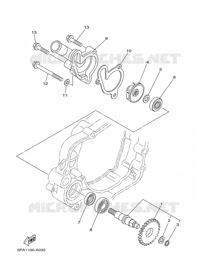 WATERPUMP / HOSES Yamaha MOTO 85 2009 YZ  YZ85