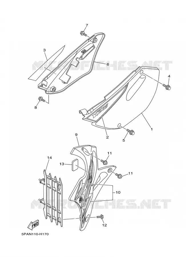 SIDE COVER Yamaha MOTO 85 2009 YZ  YZ85
