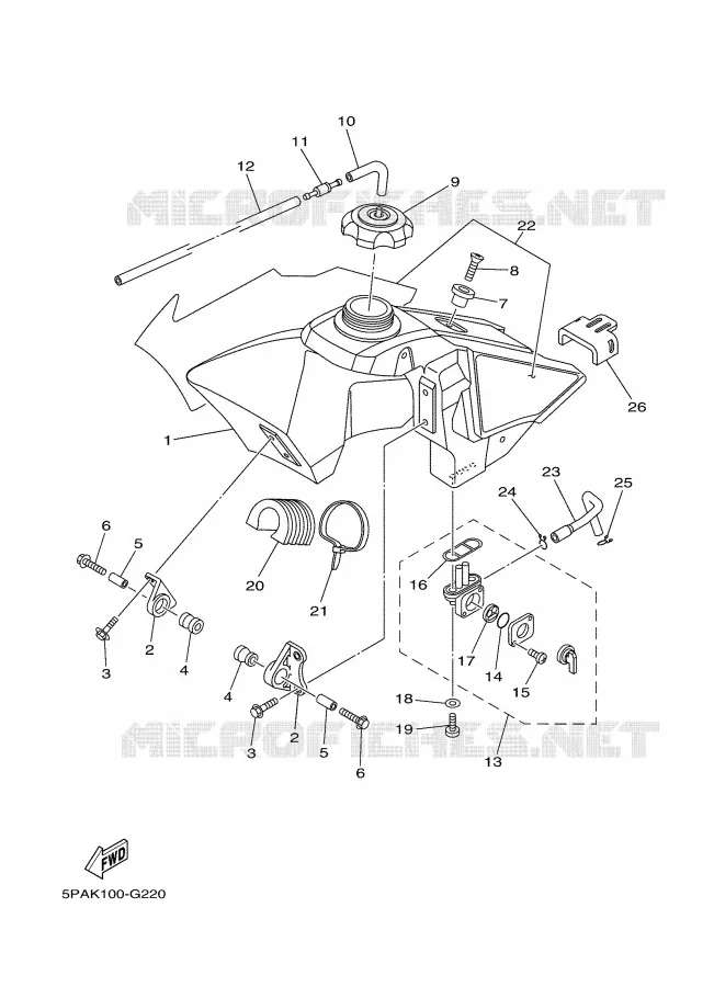 FUEL TANK Yamaha MOTO 85 2009 YZ  YZ85