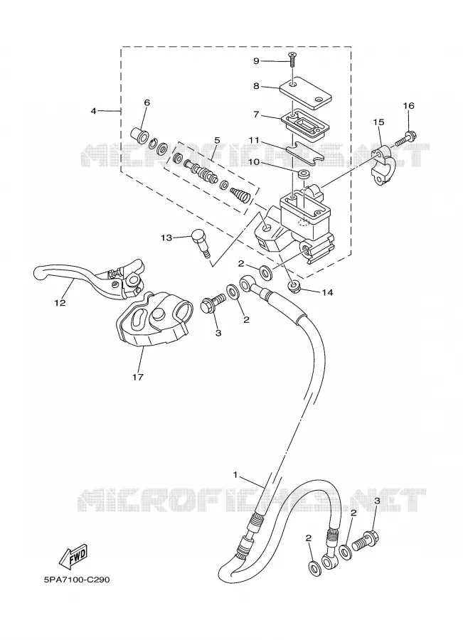 FRONT MASTER CYLINDER Yamaha MOTO 85 2009 YZ  YZ85