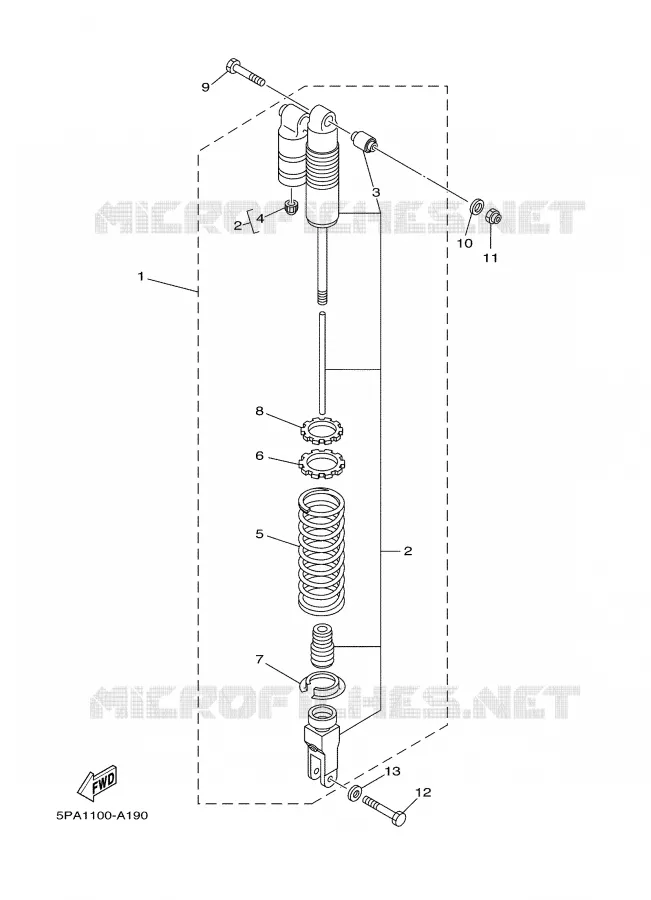 REAR SHOCK ABSORBER Yamaha MOTO 85 2003 YZ BIG WHEELS  YZ85LW