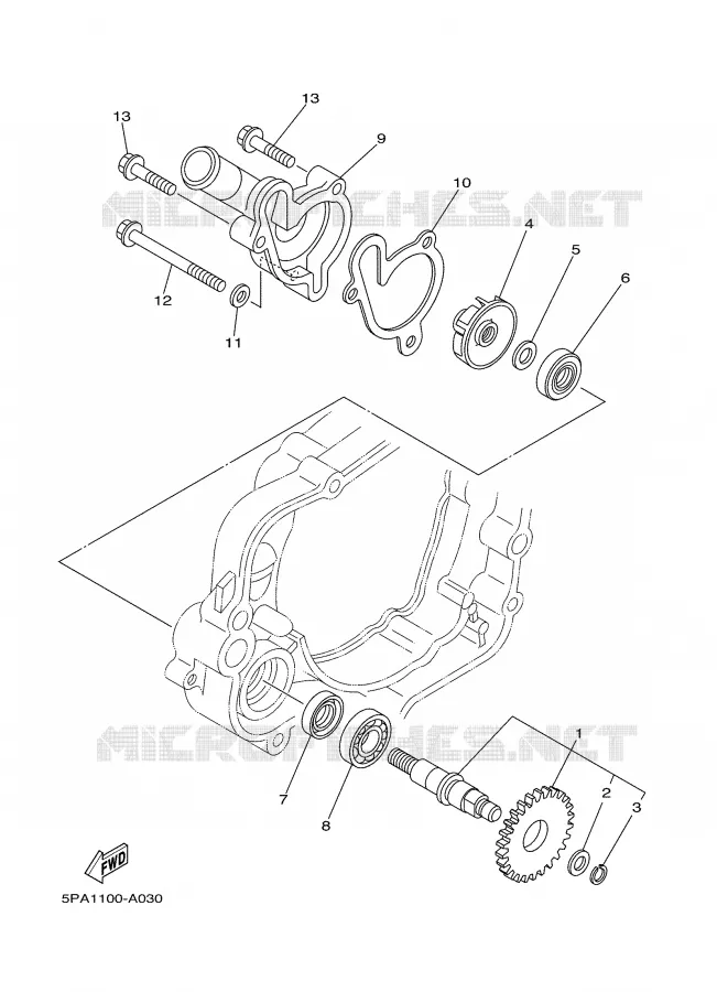 WATERPUMP / HOSES Yamaha MOTO 85 2004 YZ BIG WHEELS  YZ85LW