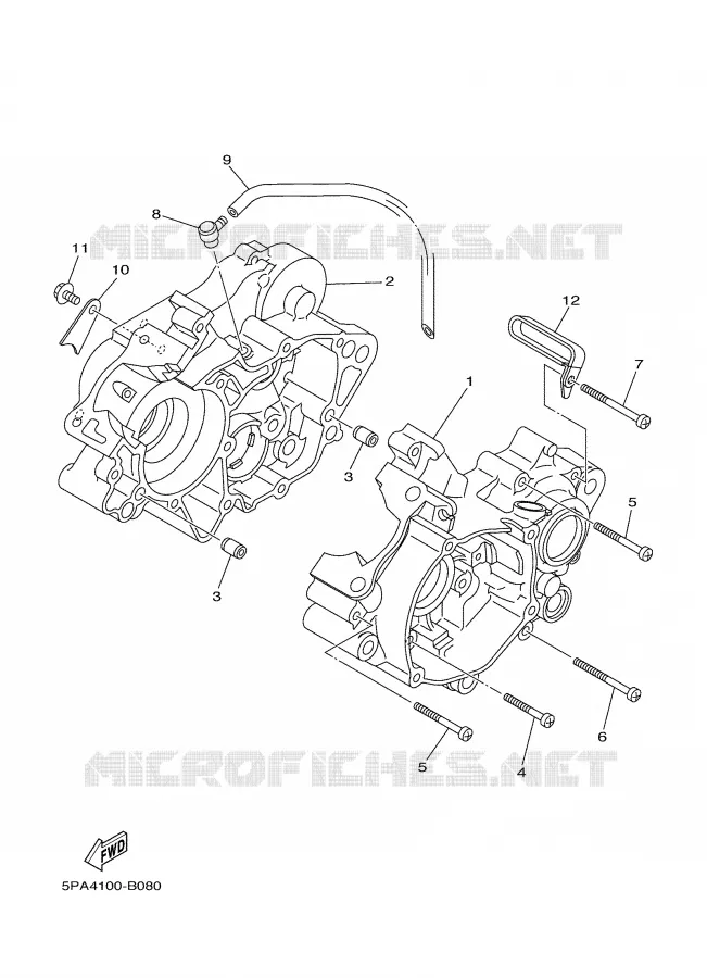 CRANKCASE Yamaha MOTO 85 2008 YZ BIG WHEELS  YZ85LW