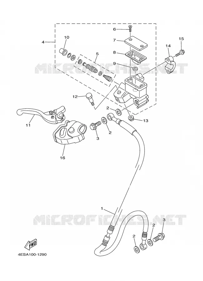 FRONT MASTER CYLINDER Yamaha MOTO 85 2002 YZ  YZ85P