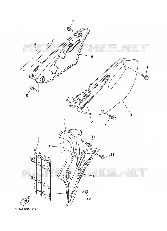 SIDE COVER Yamaha MOTO 85 2005 YZ  YZ85T