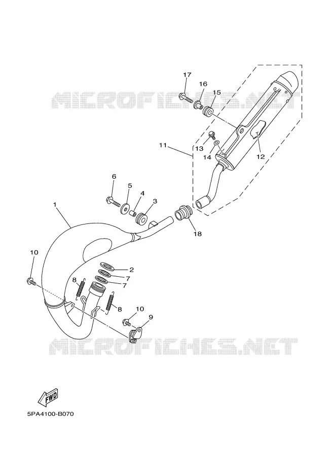 EXHAUST Yamaha MOTO 85 2007 YZ  YZ85W1