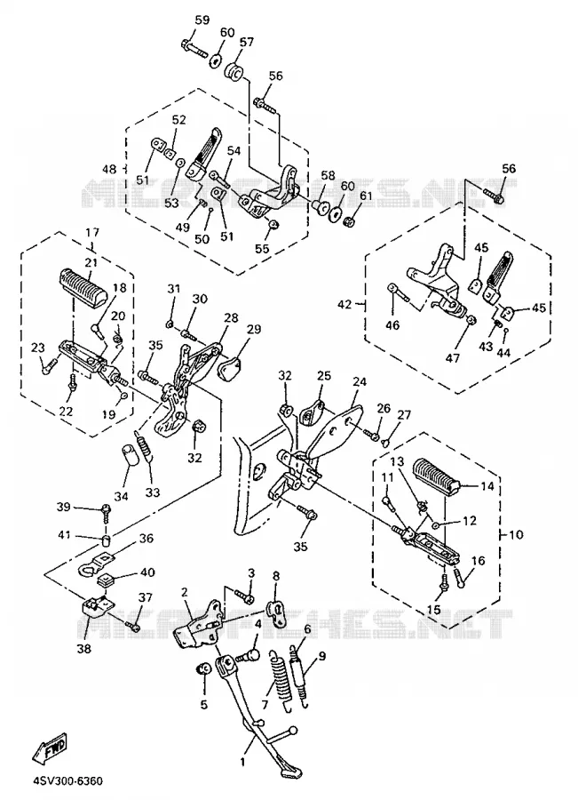 STAND / FOOTREST Yamaha MOTO 1000 1996 THUNDERACE  YZF1000R