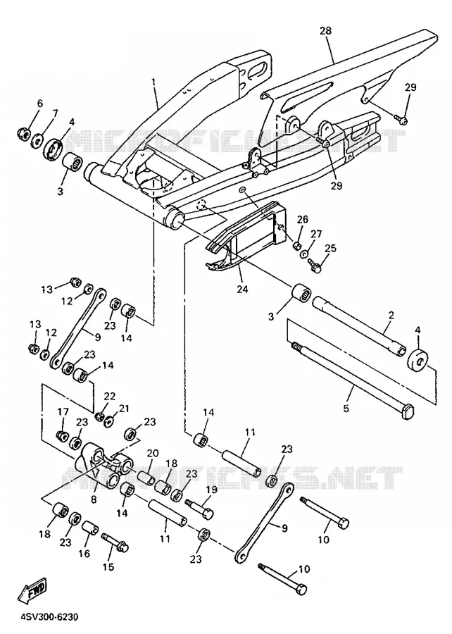 SWINGARM Yamaha MOTO 1000 1996 THUNDERACE  YZF1000R