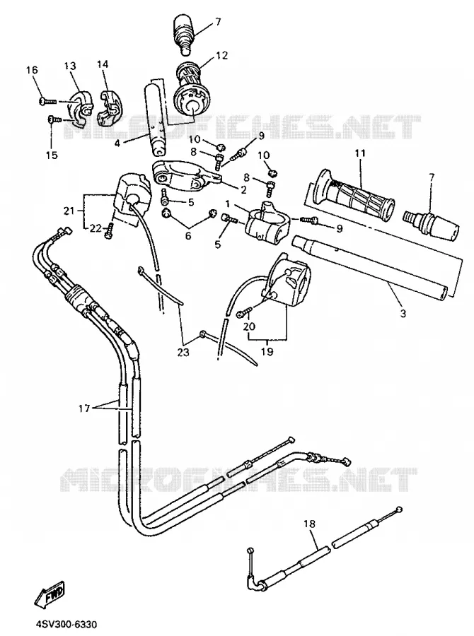 HANDLEBAR & CABLES Yamaha MOTO 1000 1996 THUNDERACE  YZF1000R