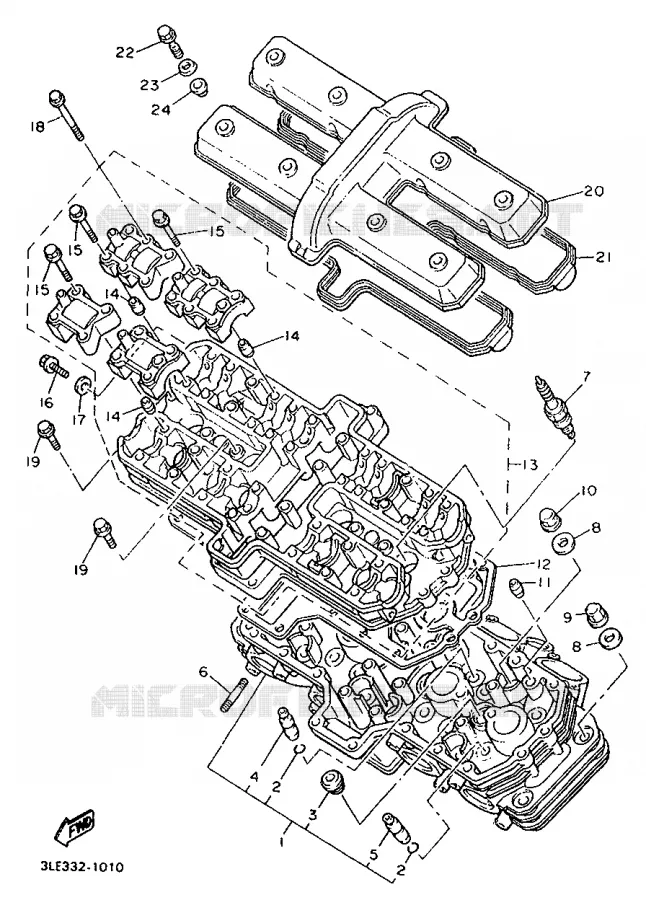 CYLINDER HEAD  Yamaha MOTO 1000 1996 THUNDERACE  YZF1000R