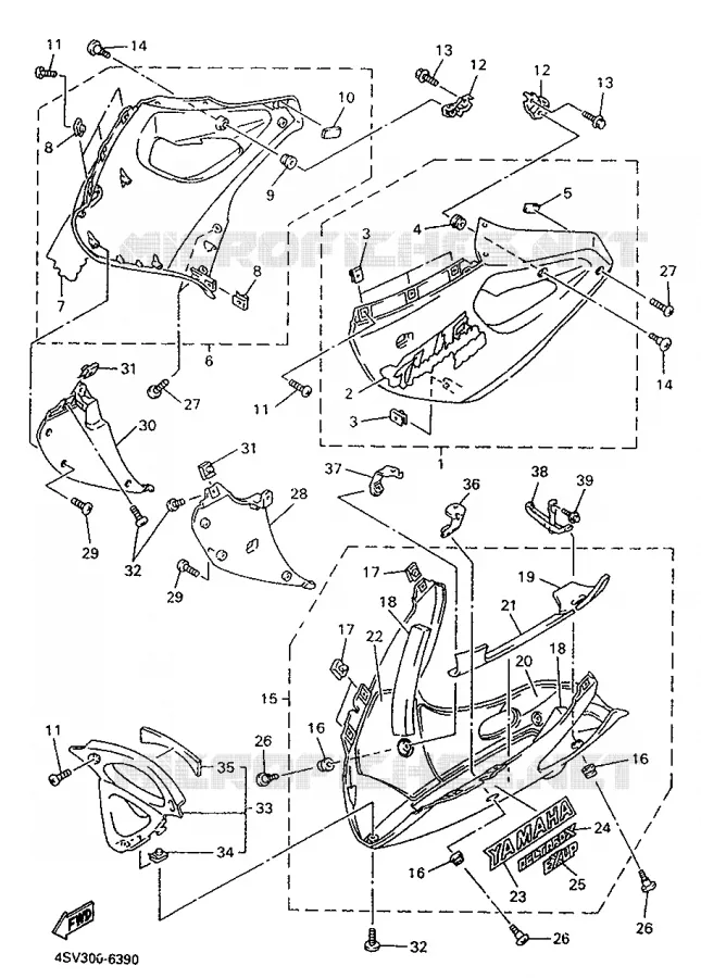 COVER 2 Yamaha MOTO 1000 1996 THUNDERACE  YZF1000R