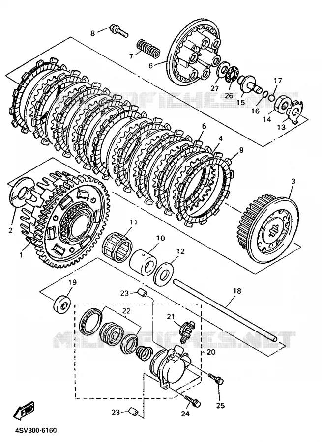 STARTER CLUTCH Yamaha MOTO 1000 1996 THUNDERACE  YZF1000R