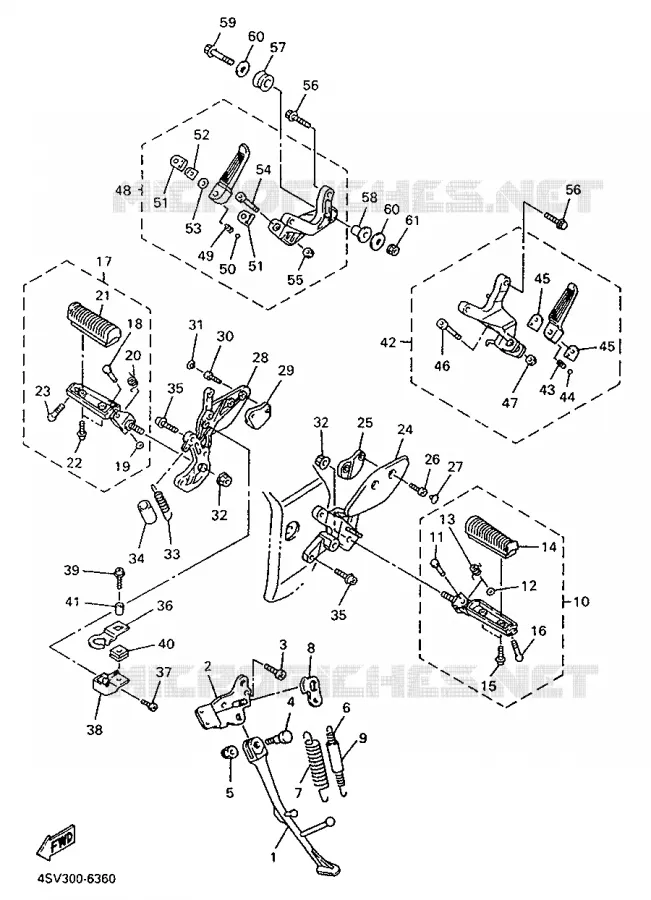 STAND / FOOTREST Yamaha MOTO 1000 1996 THUNDERACE  YZF1000R